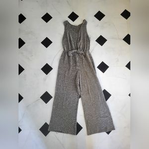 Black and white striped jumpsuit medium